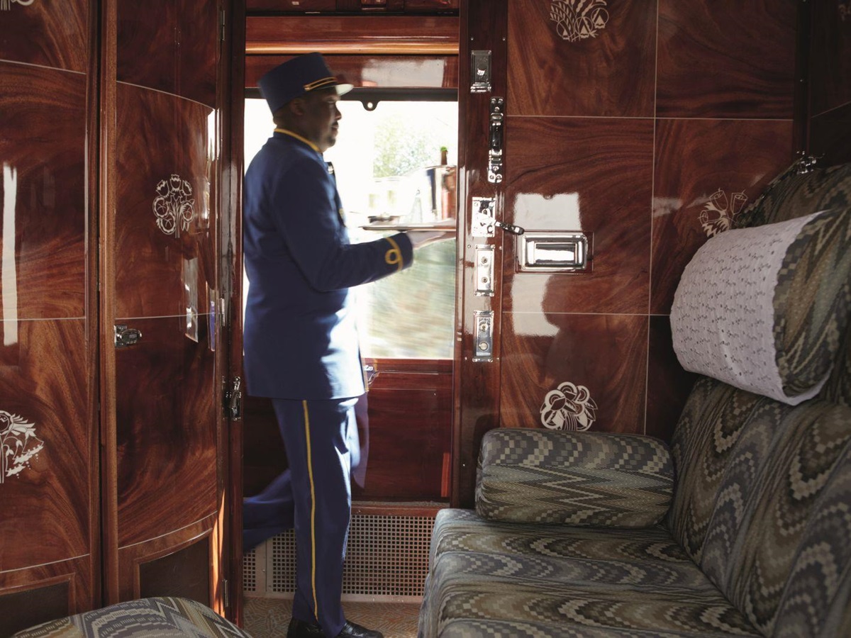 Butler on board the Venice Simplon Orient Express train