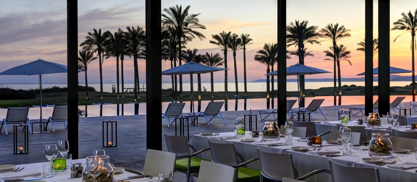 Outdoor dining at Buon Giorno Terrace at Verdura Resort in Italy