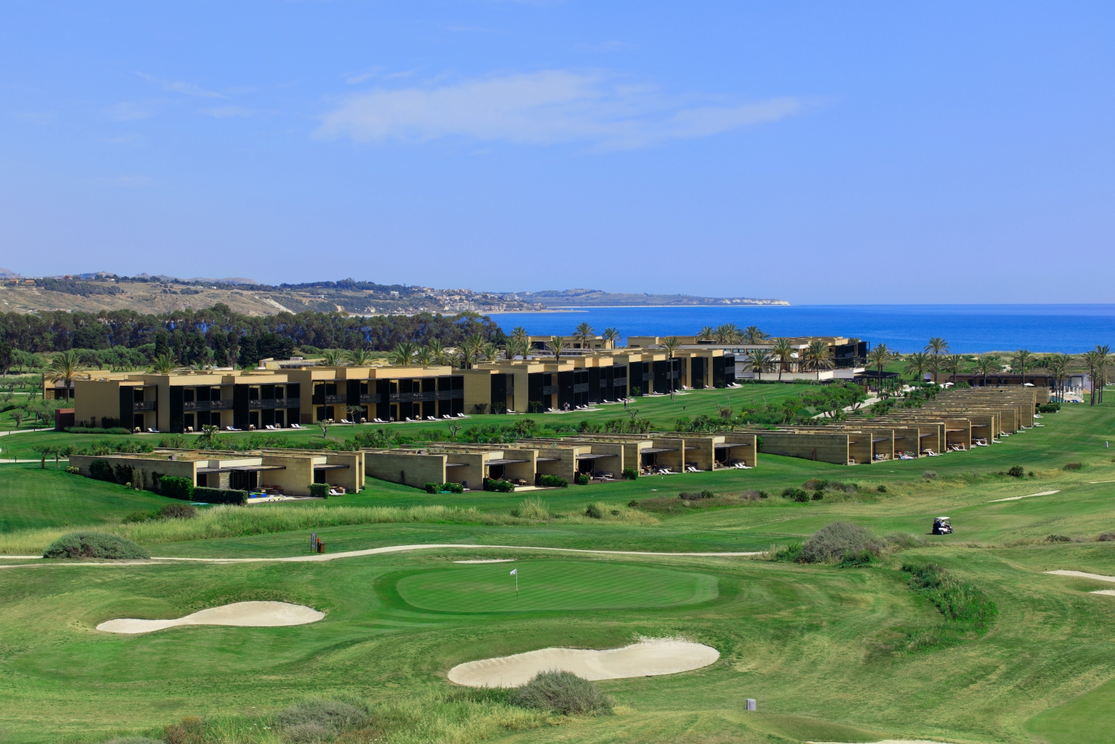 Distant view of the golf course at Verdura Resort in Italy