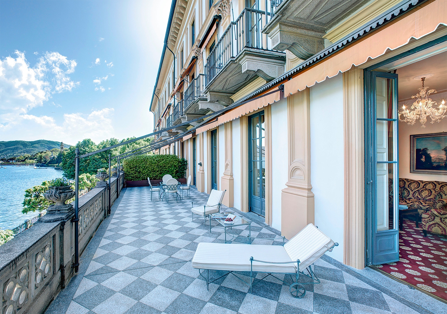 View from room terrace at Villa D'Este on Lake Como Italy