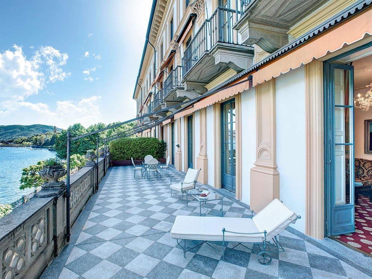 View from room terrace at Villa D'Este on Lake Como Italy