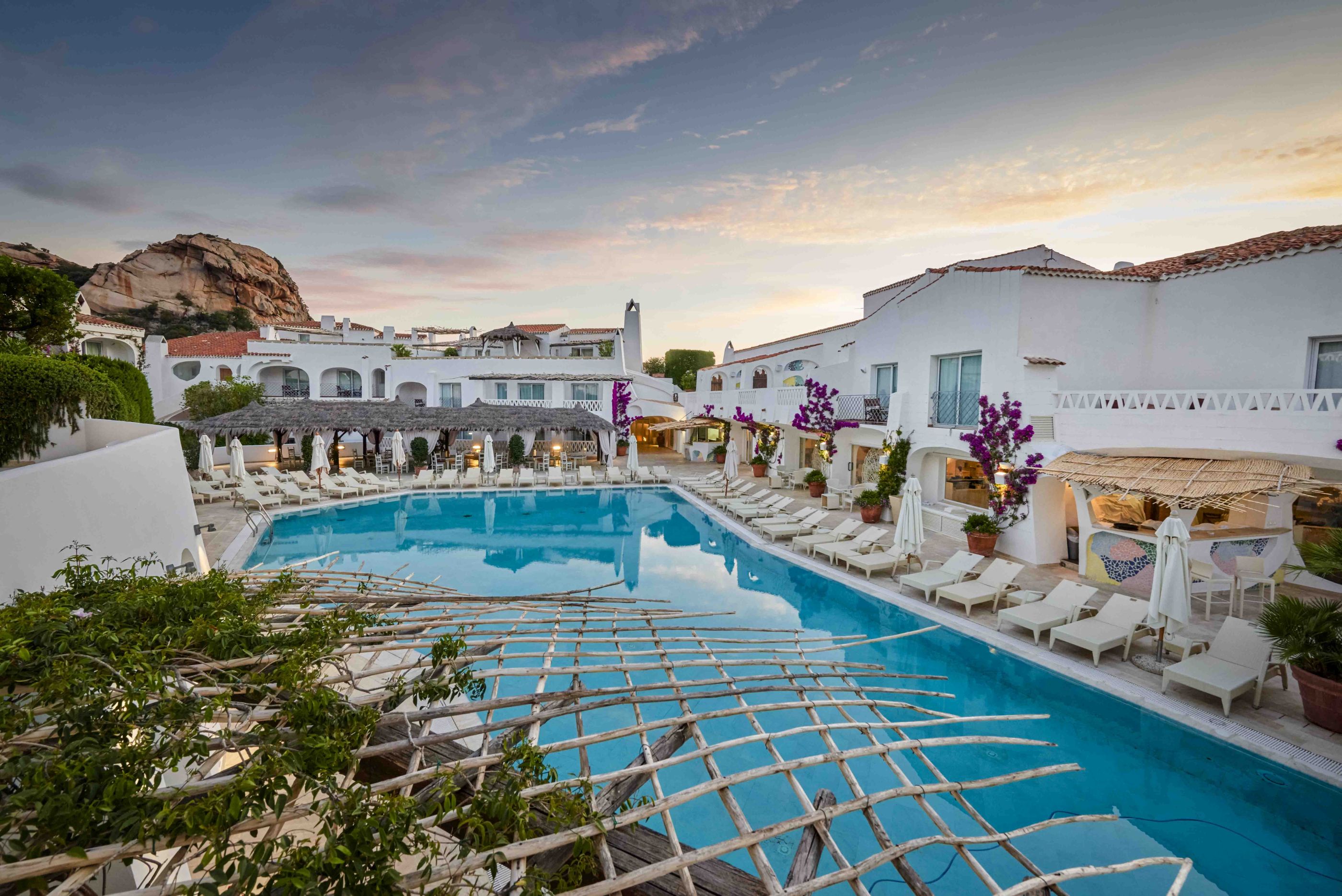 swimming pool at  grand hotel poltu quatu in italy