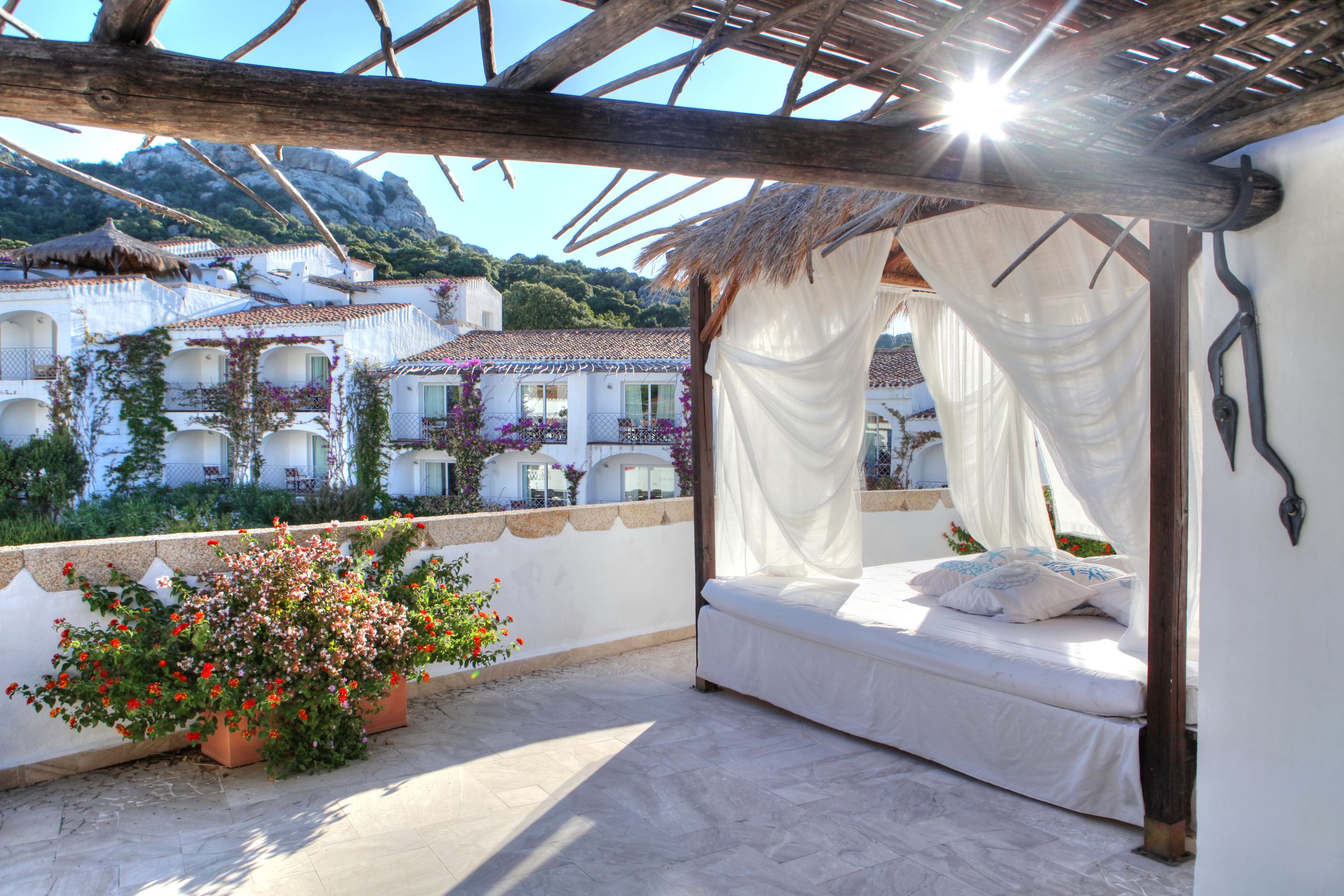 terrace at  grand hotel poltu quatu in italy