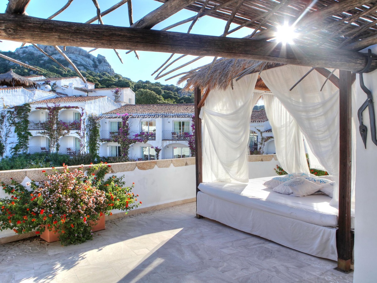 terrace at grand hotel poltu quatu in italy