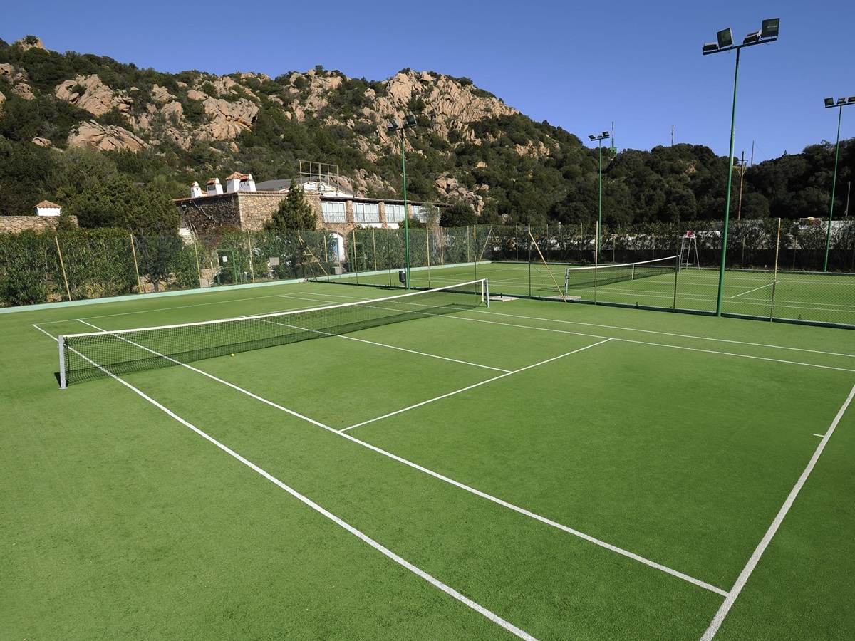 tennis court at grand hotel poltu quatu in italy
