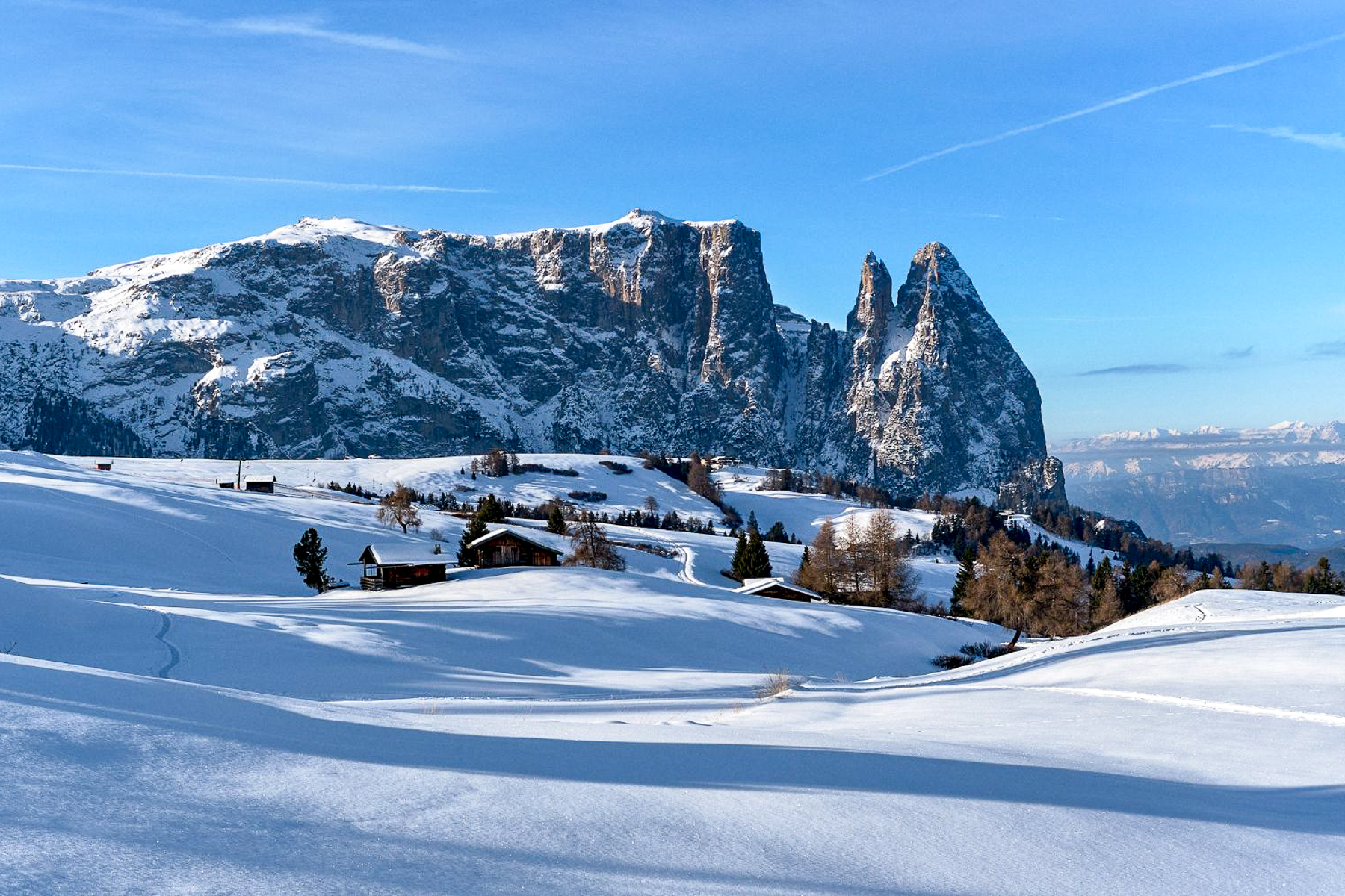 Alpes di Siusi views during winter