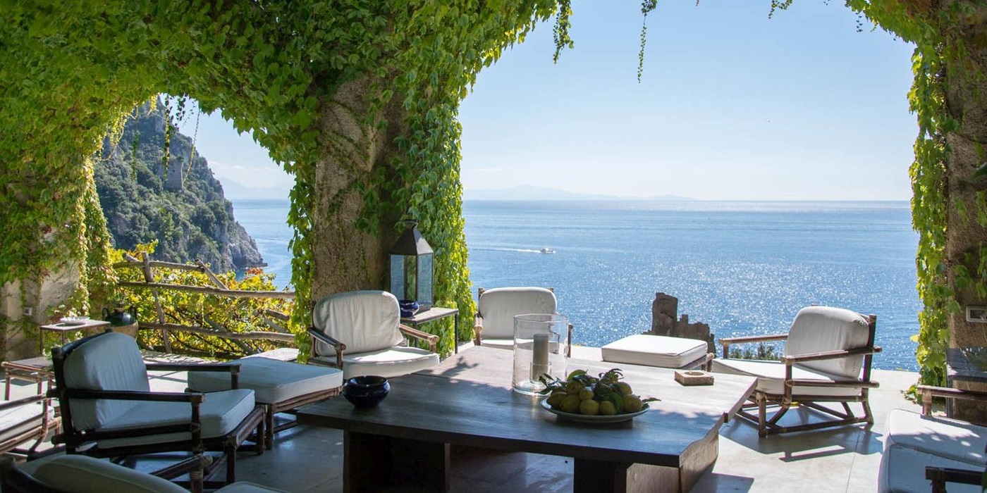 a terrace with view at the villa