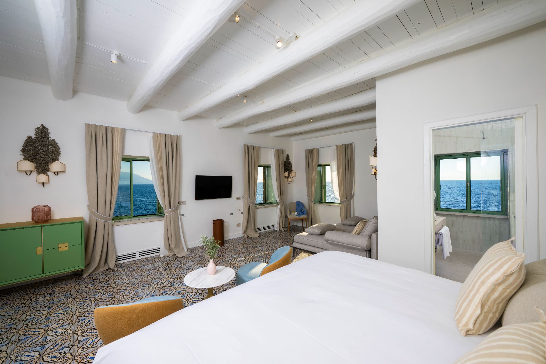 Bedroom at Isca Private Island in Amalfi, Italy