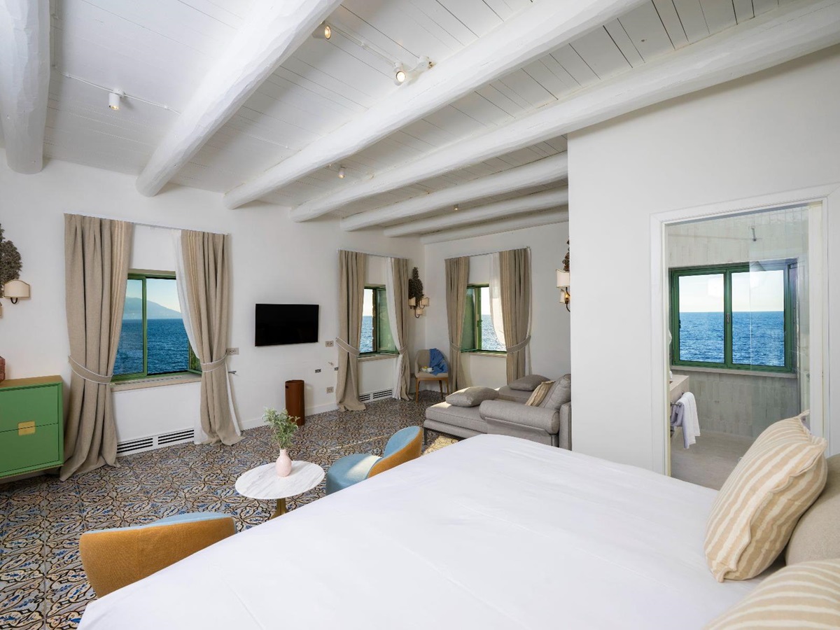 Bedroom at Isca Private Island in Amalfi, Italy