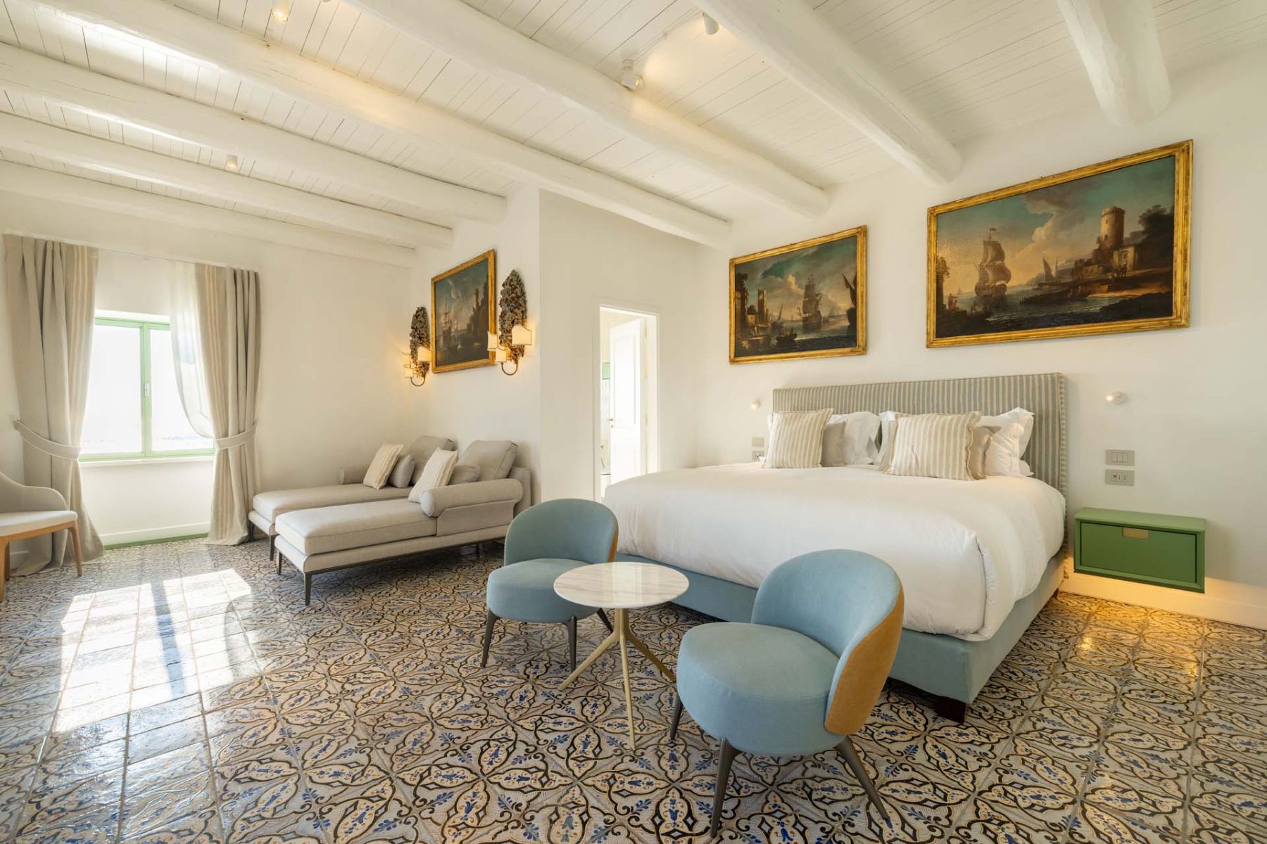 Bedroom at Isca Private Island in Amalfi, Italy