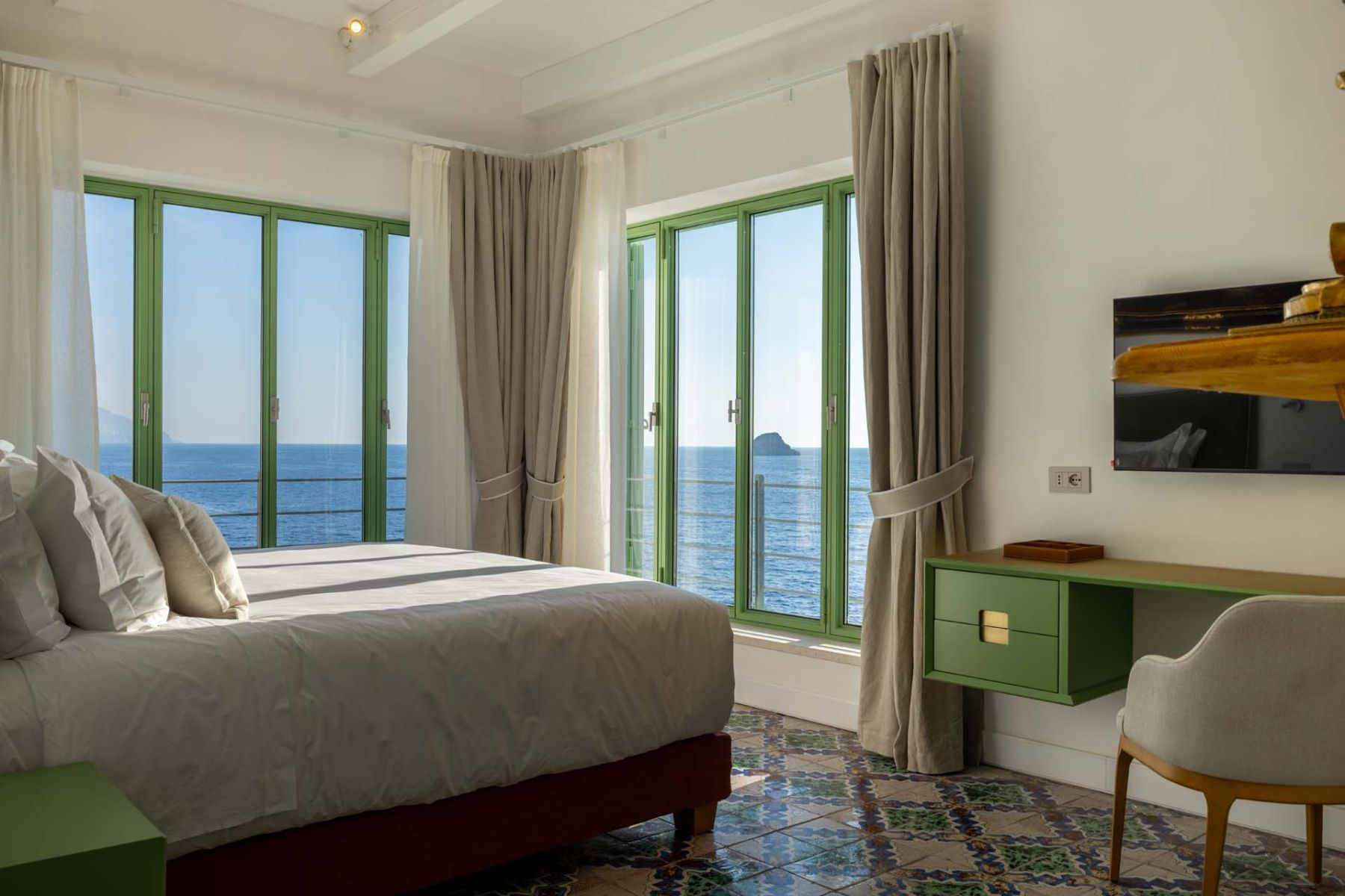 Bedroom at Isca Private Island in Amalfi, Italy