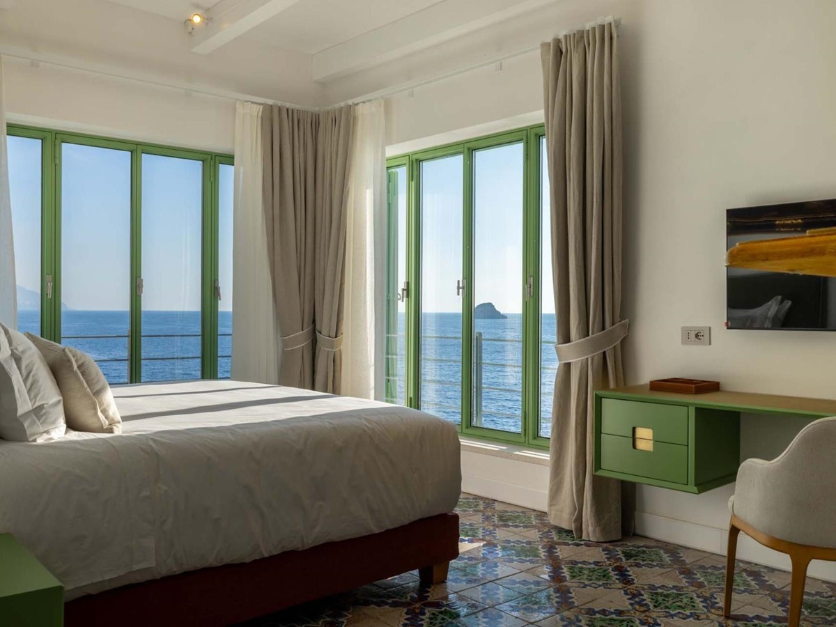 Bedroom at Isca Private Island in Amalfi, Italy