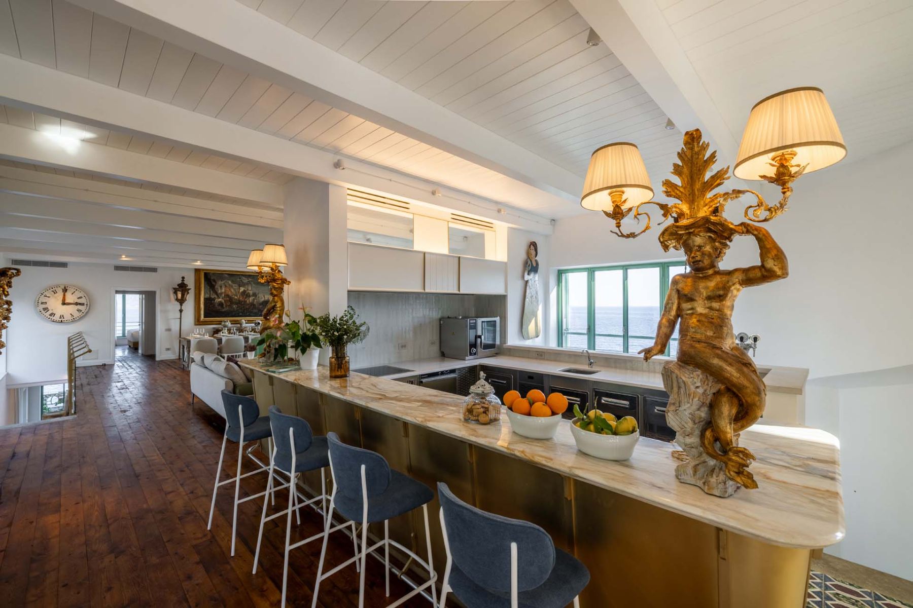 Kitchen at Isca Private Island in Amalfi, Italy