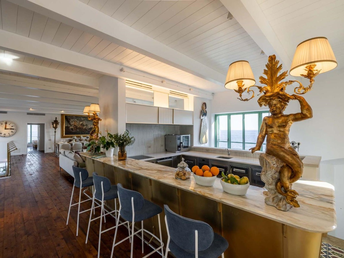 Kitchen at Isca Private Island in Amalfi, Italy