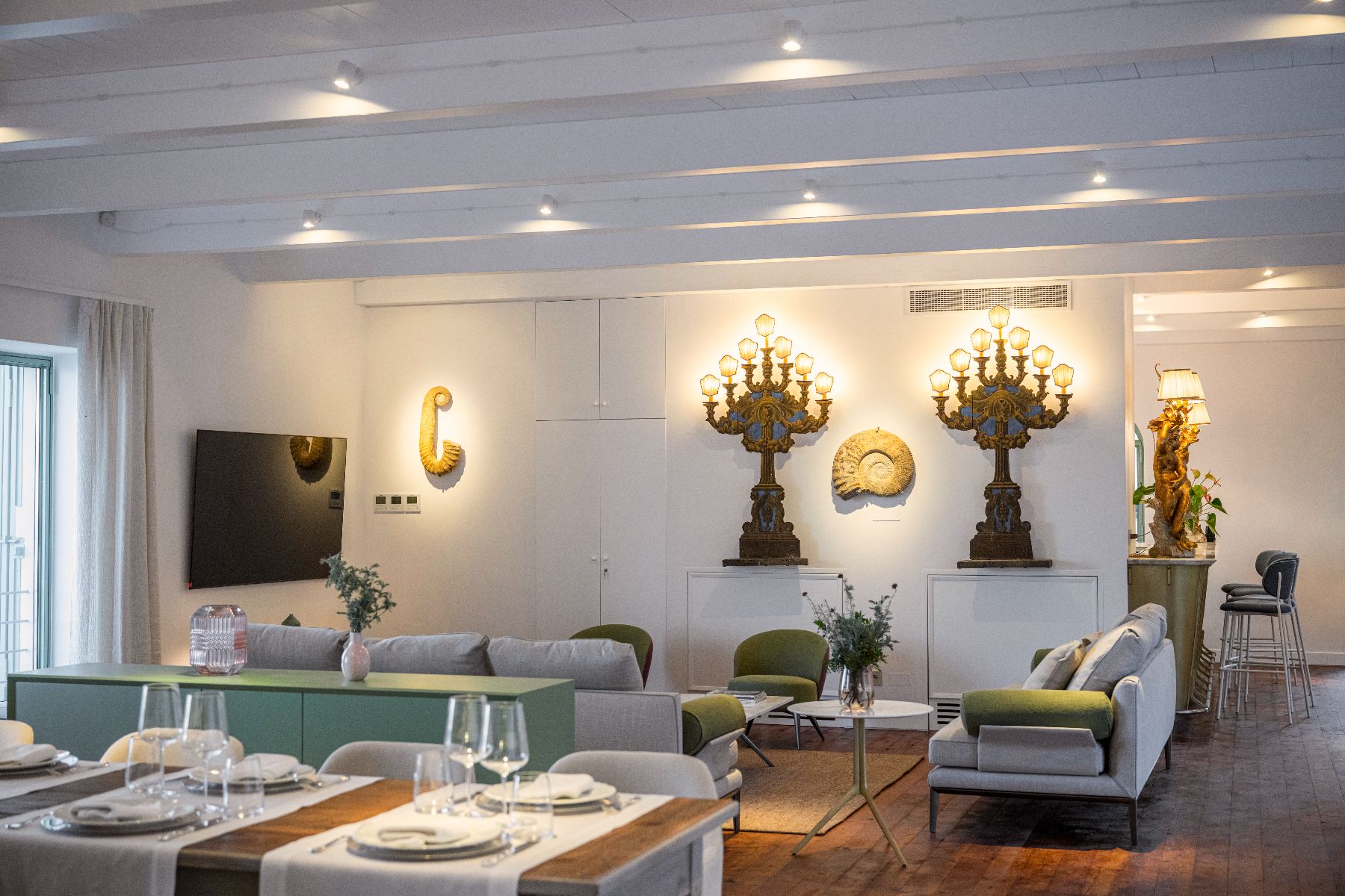 Living room at Isca Private Island in Amalfi, Italy