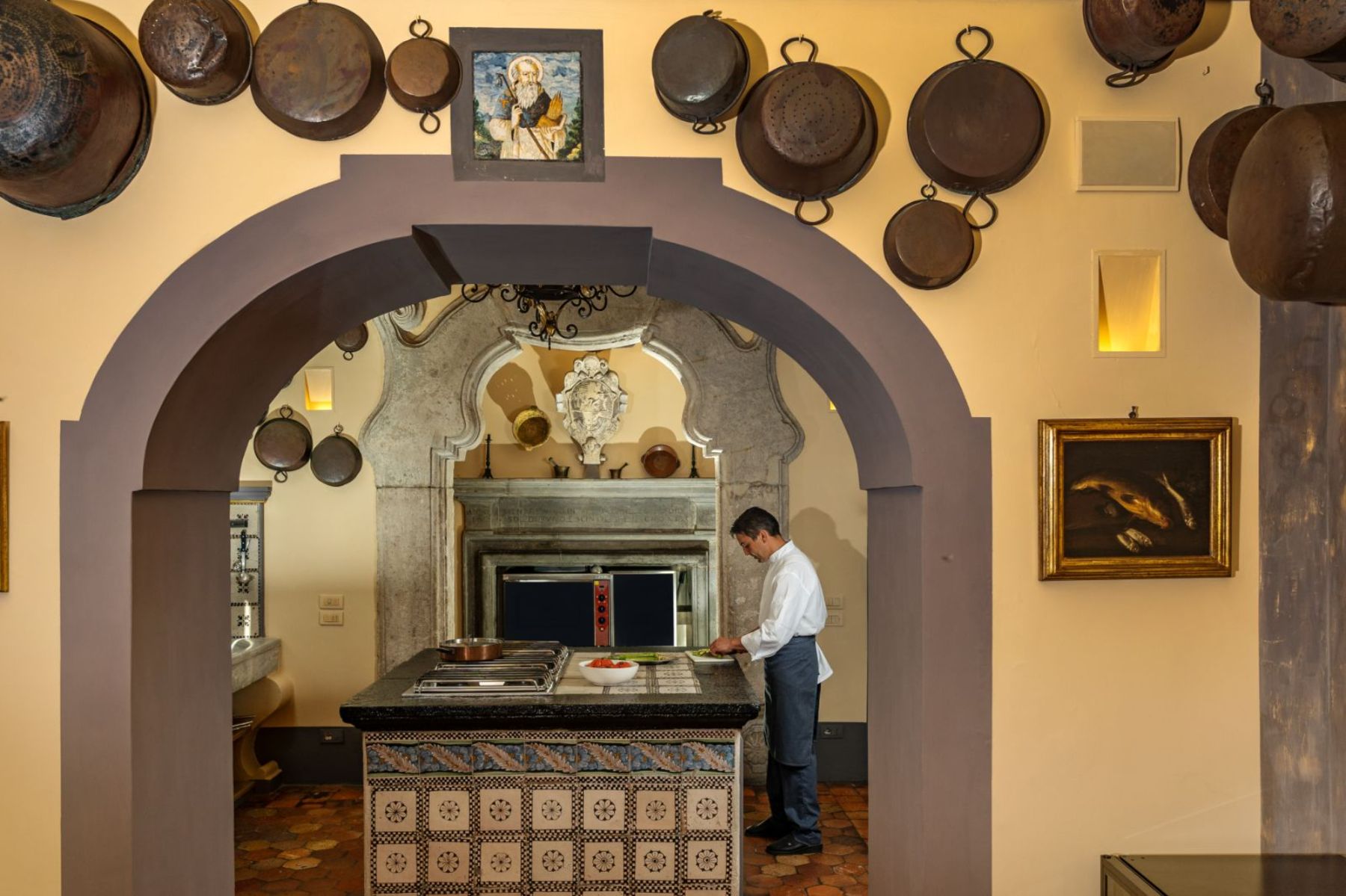 Kitchen at Palazzo del Vescovo in Amalfi