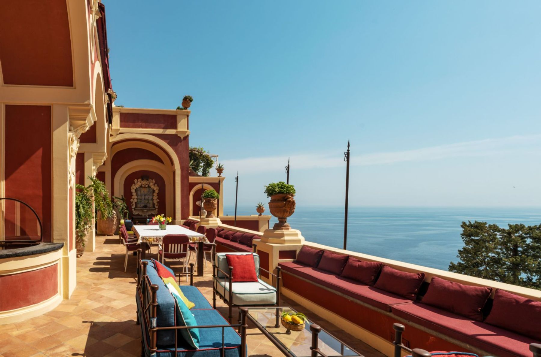 Long Sofa View at Palazzo del Vescovo in Amalfi