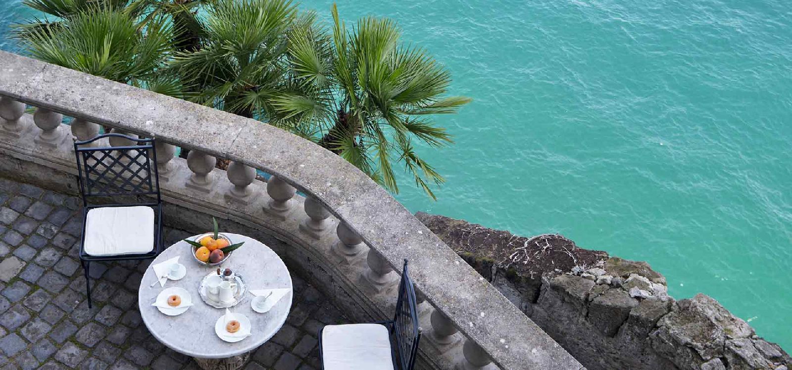 Waterfront terrace at Villa Astor Amalfi Italy