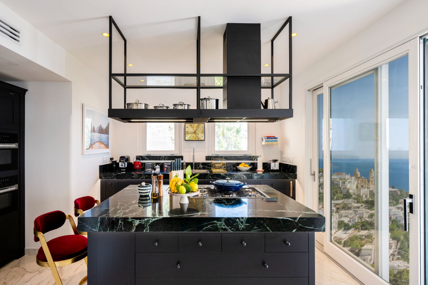 Kitchen table and chairs at Villa Colorito in Amalfi