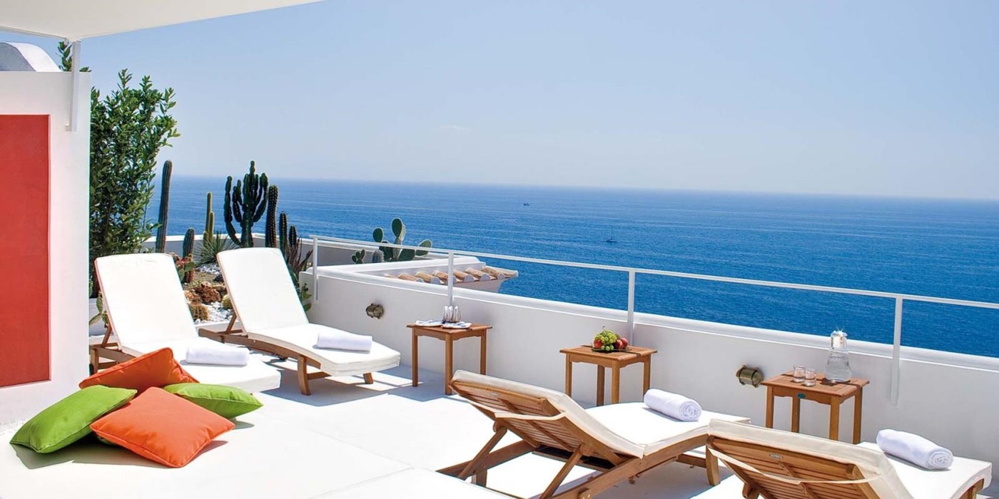 Terrace with sea view at Villa di Praiano, Amalfi Coast