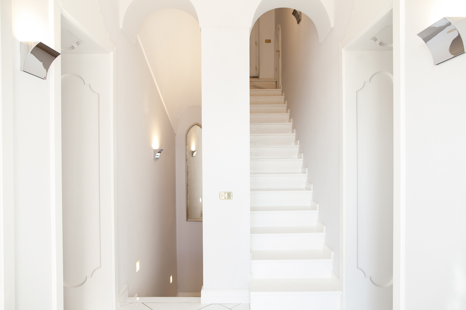 Stairways leading both upwards and downwards at Villa di Praiano.