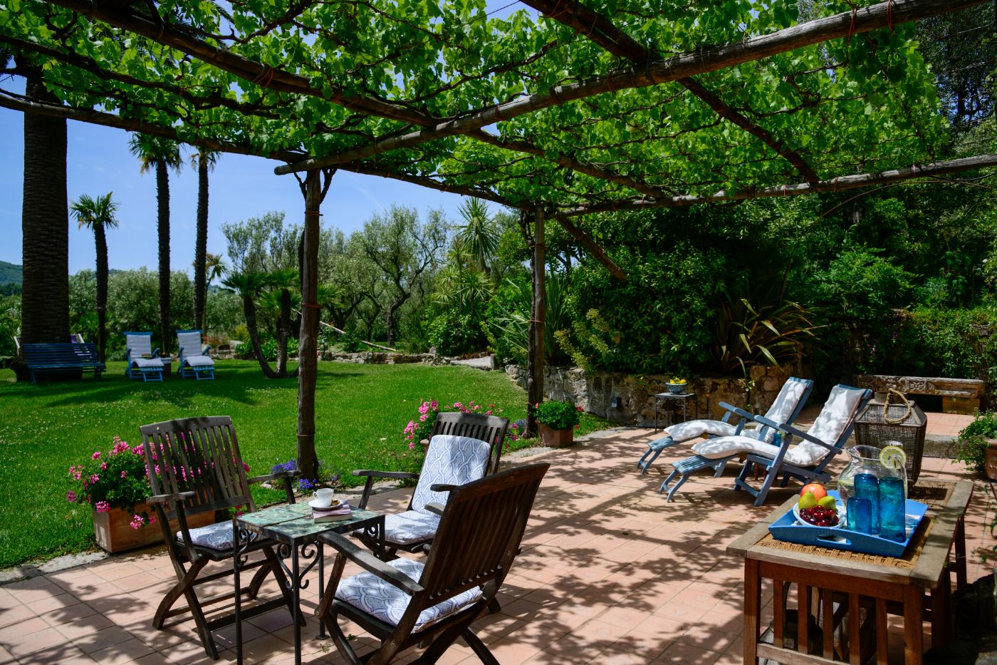 An outdoor seating area at Villa Il Campo.