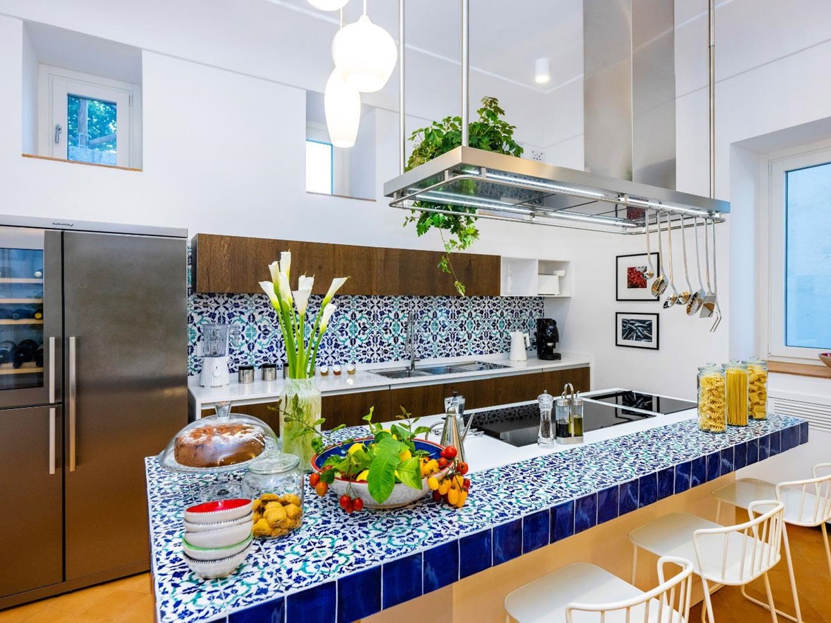 Kitchen at Villa Iris in Amalfi