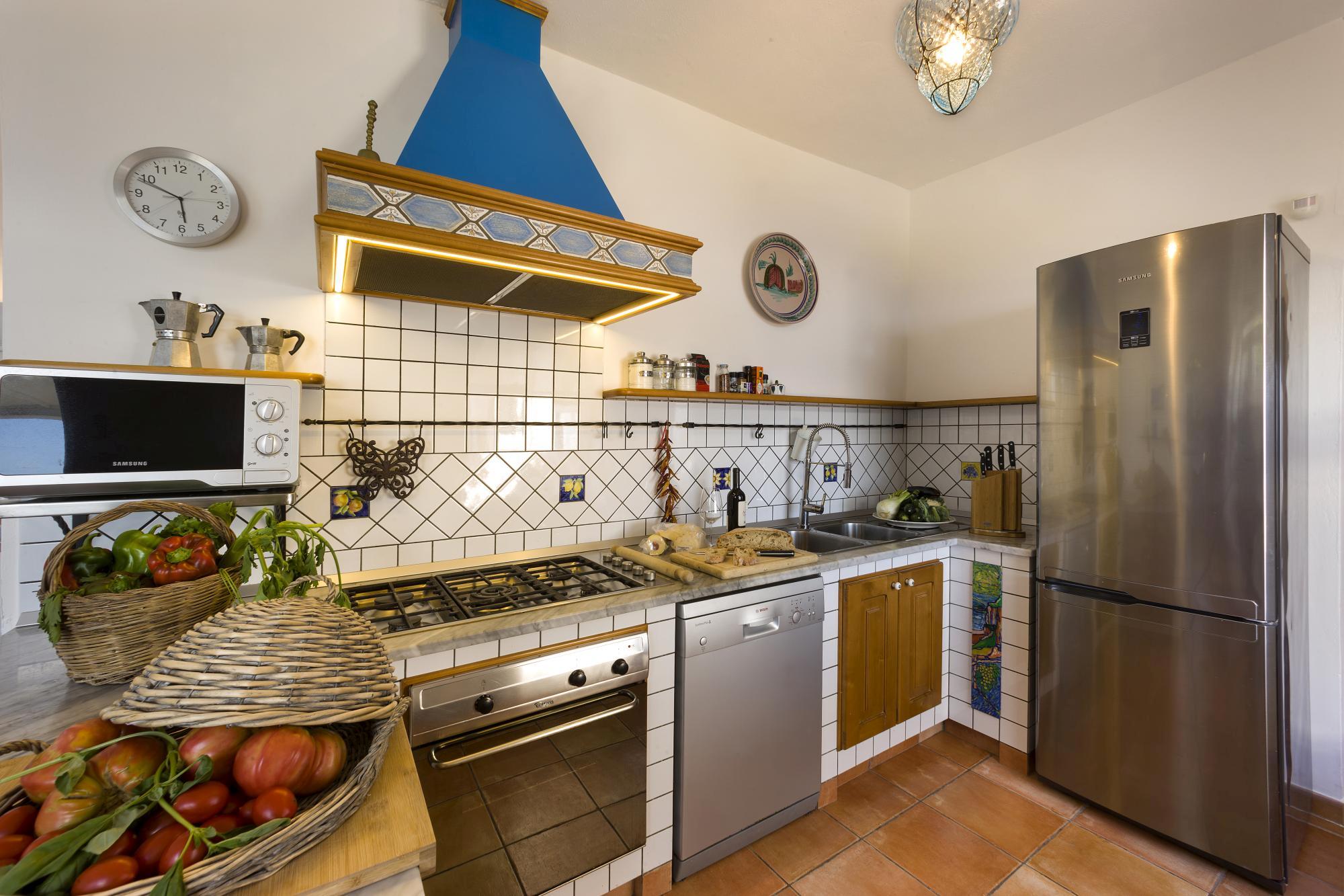 the kitchen in ensuite master bedroom in Villa li Galli, Amalfi Coast
