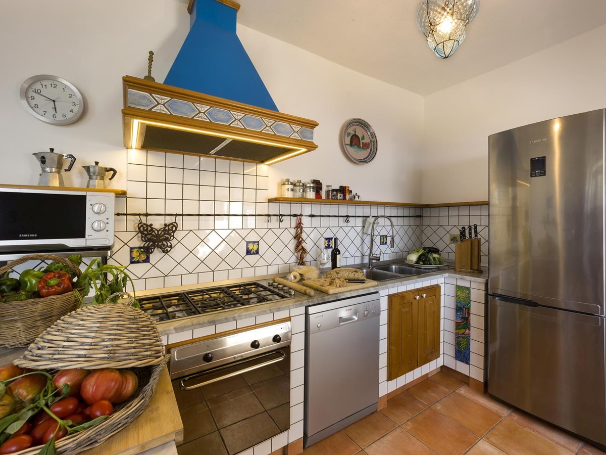 the kitchen in ensuite master bedroom in Villa li Galli, Amalfi Coast