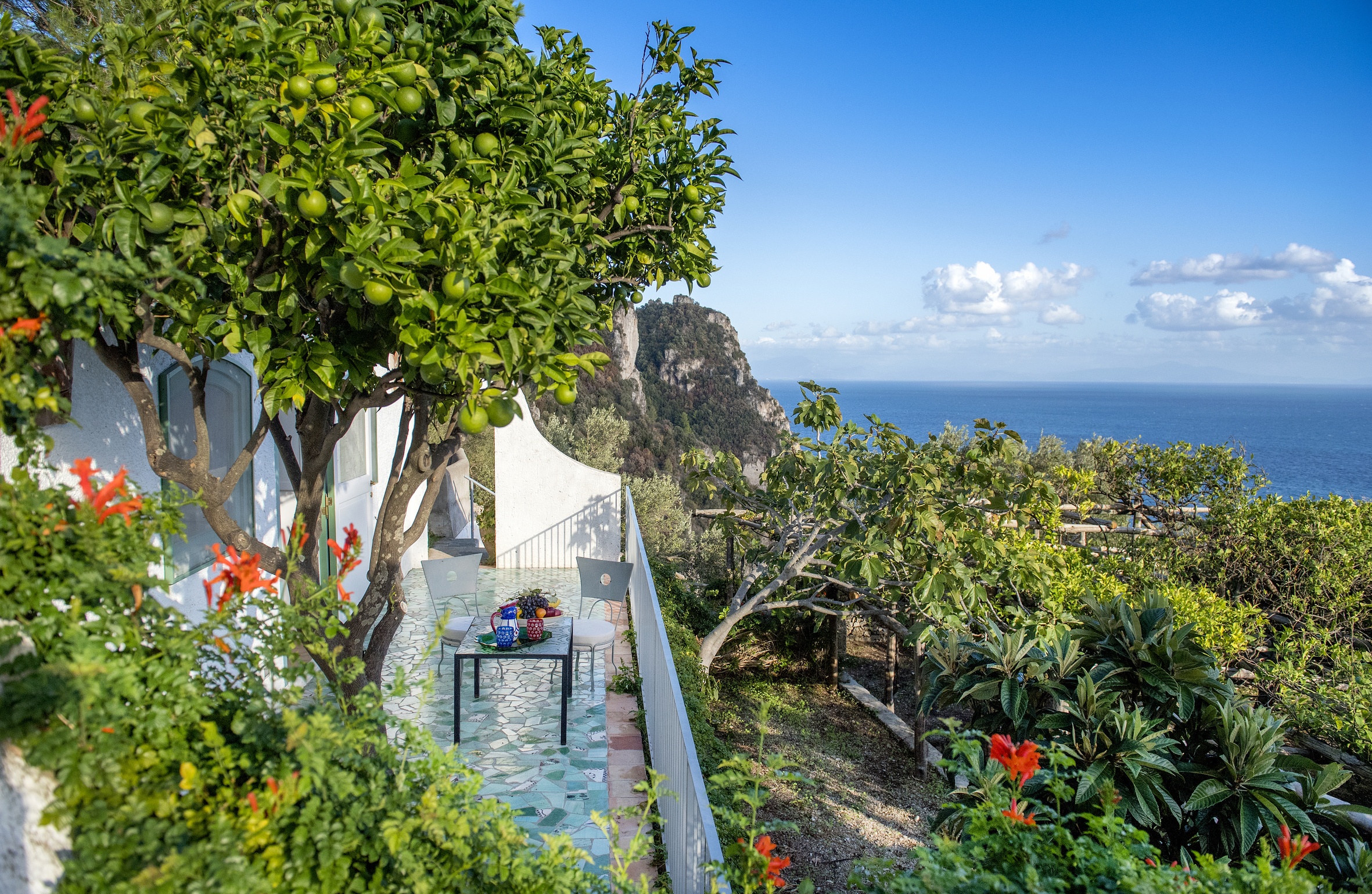 fontanella terrace at Villa Mairori in Amalfi
