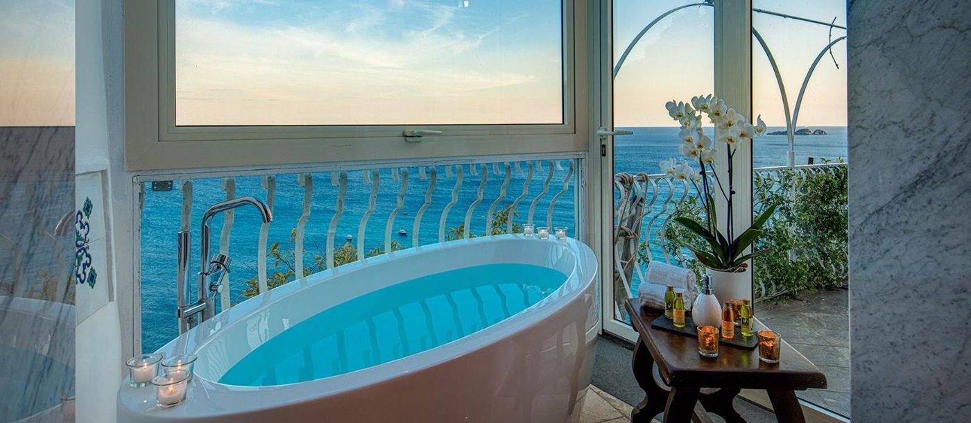 View from the Bath at Villa Tuffariello in Amalfi