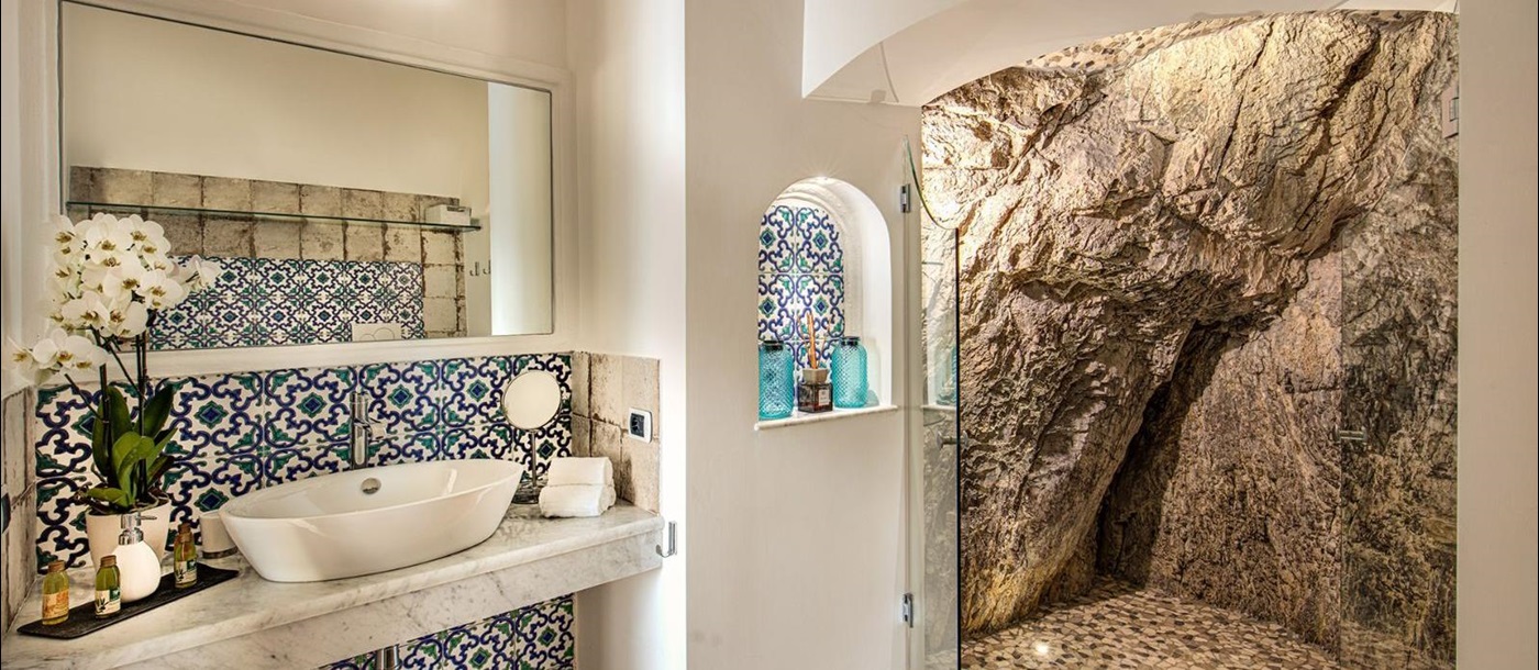 Bathroom at Villa Tuffariello in Amalfi