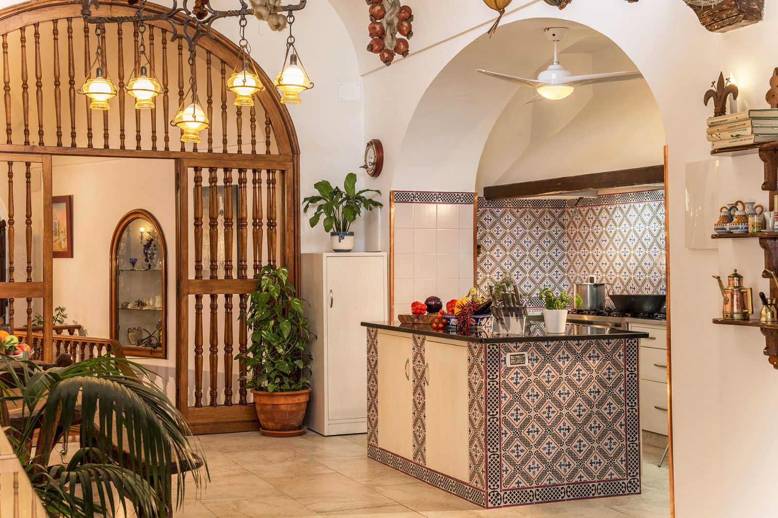 Kitchen at Villa Tuffariello in Amalfi