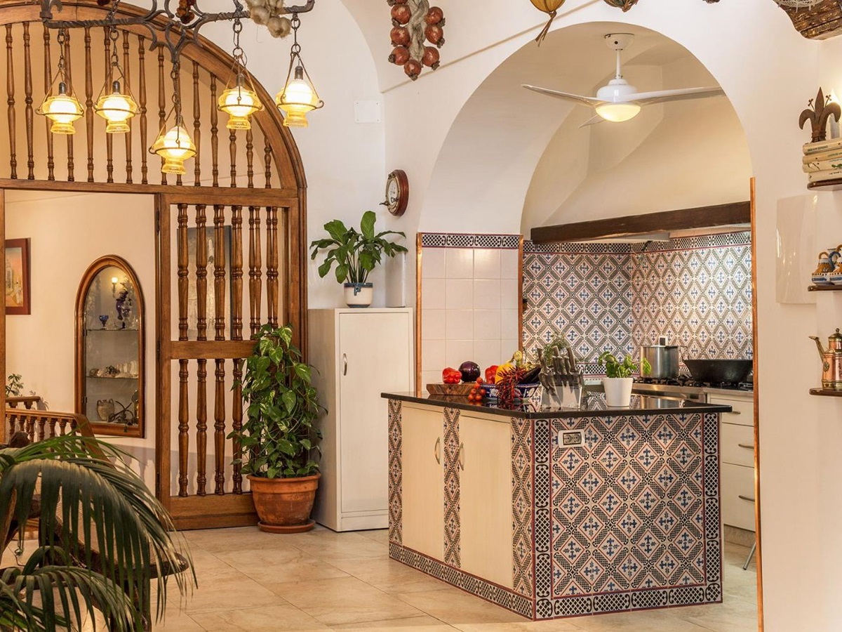 Kitchen at Villa Tuffariello in Amalfi