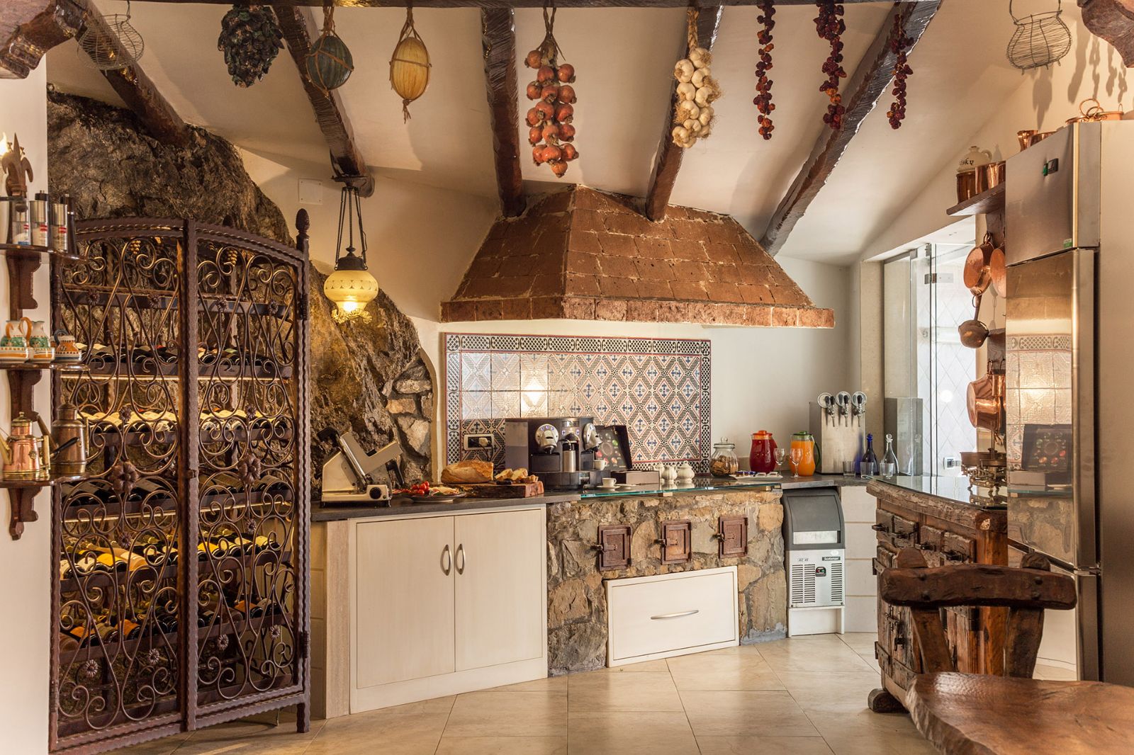 Kitchen at Villa Tuffariello in Amalfi
