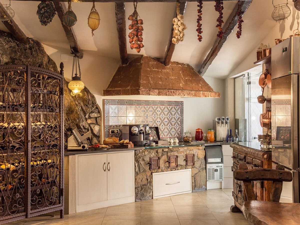 Kitchen at Villa Tuffariello in Amalfi