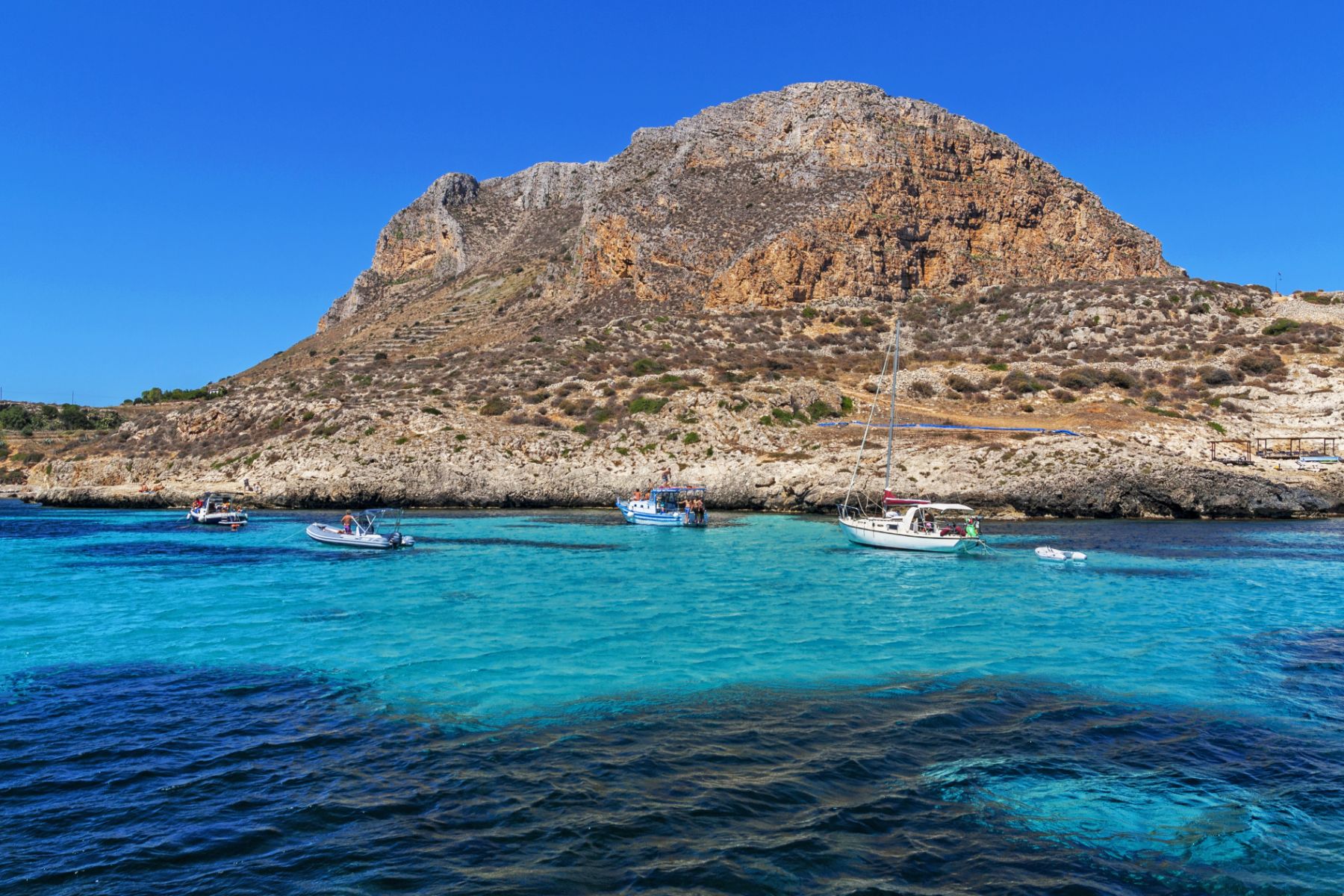 Coastline of Favignana Island in Sicily