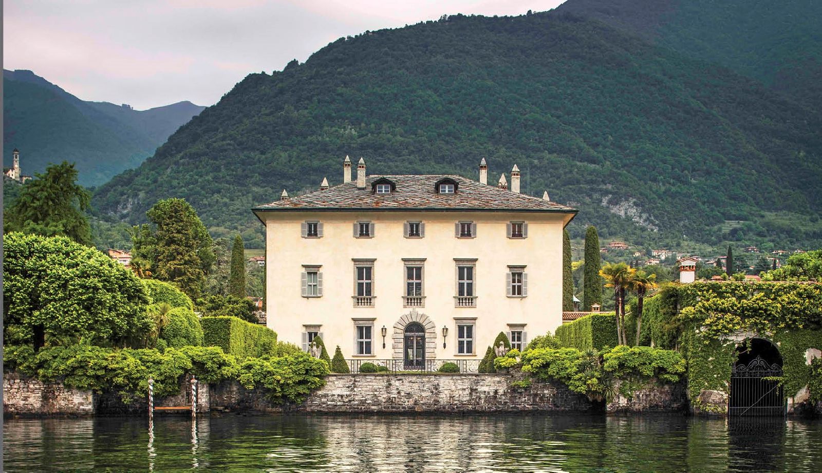 View of Villa Balbiano on Lake Como Italy