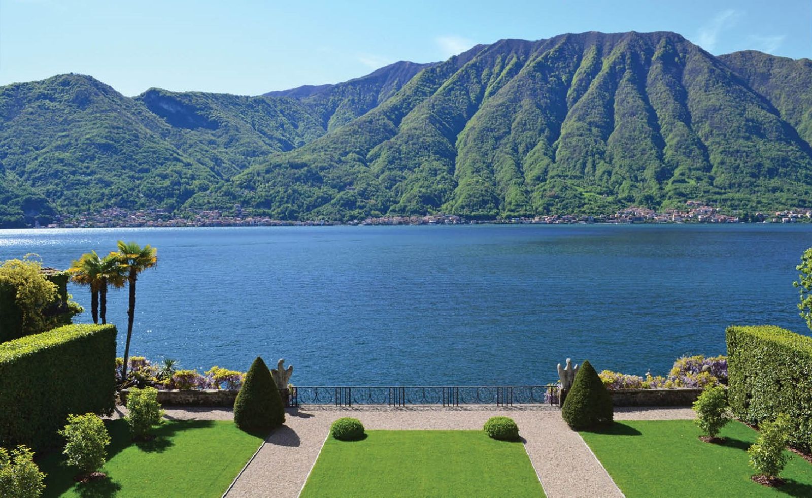 Lake views from the gardens of Villa Balbiano Lake Como Italy