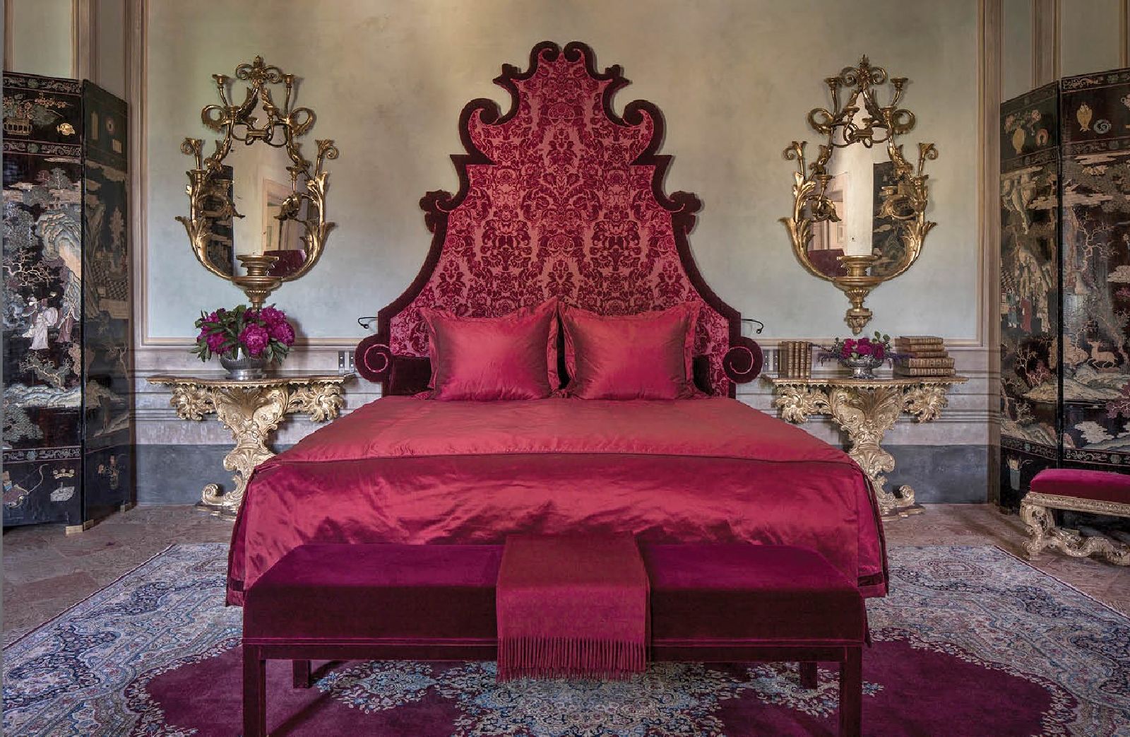 Luxurious guest room at Villa Balbiano Lake Como Italy