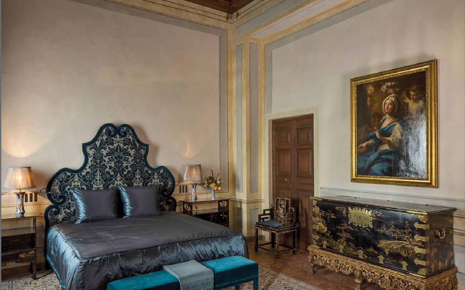 Guest room at Villa Balbiano Lake Como Italy
