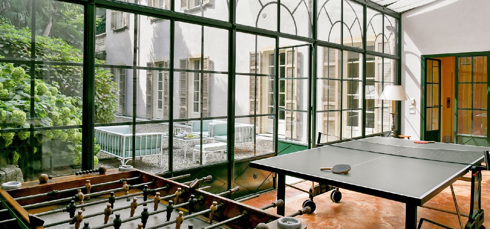 Games room at Villa di Torno Lake Como Italy