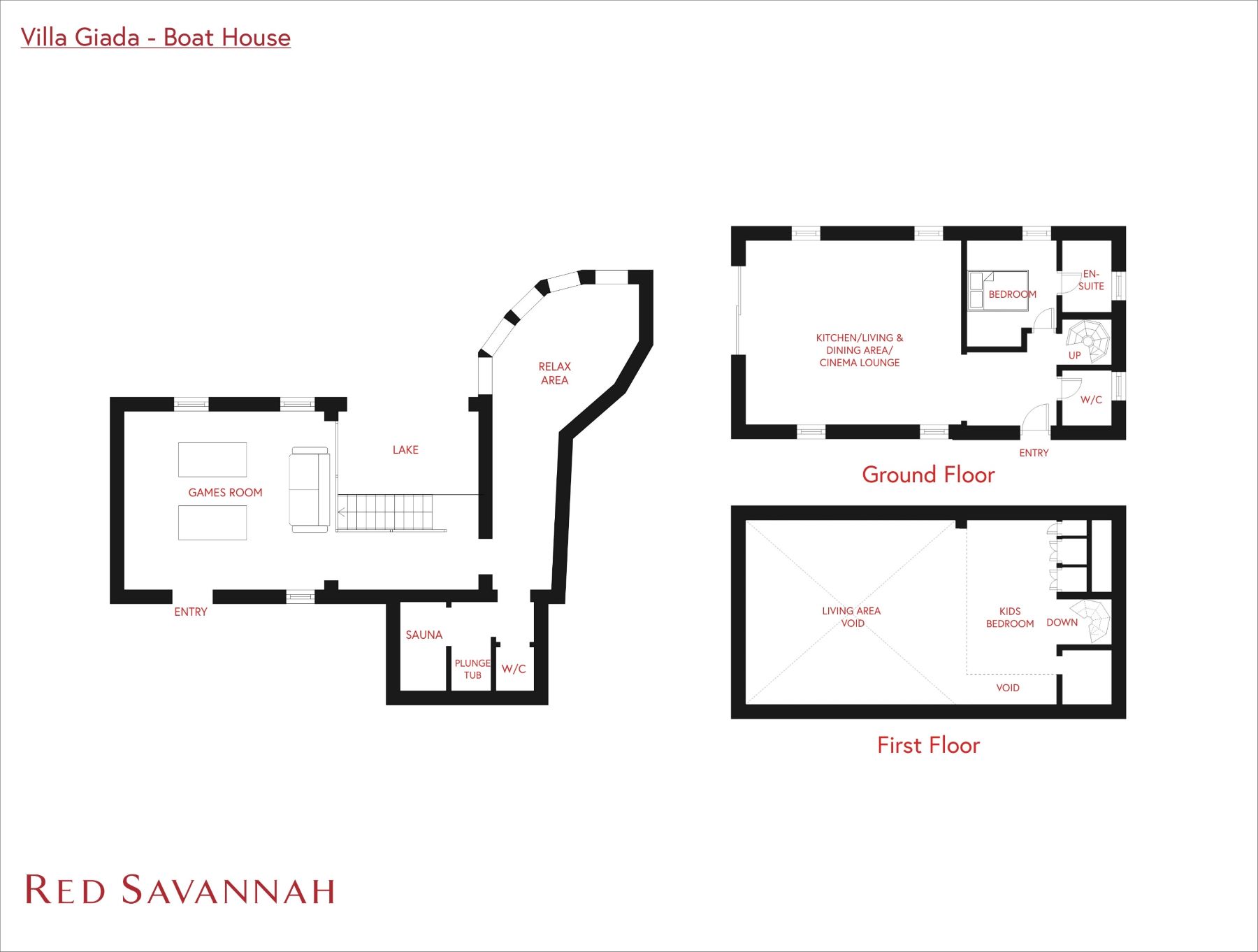 Villa Giada boat house floorplan
