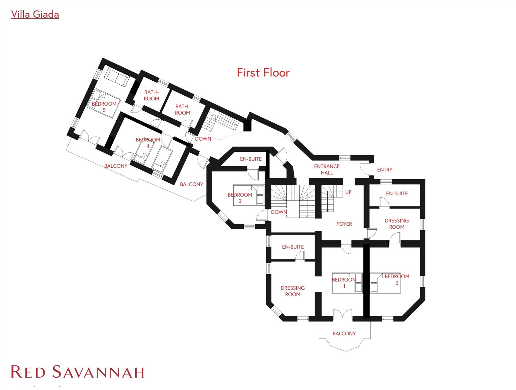 Villa Giada first floor floorplan