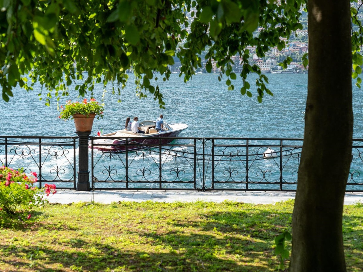 Boat in the lake at Villa Giada, Lake Como