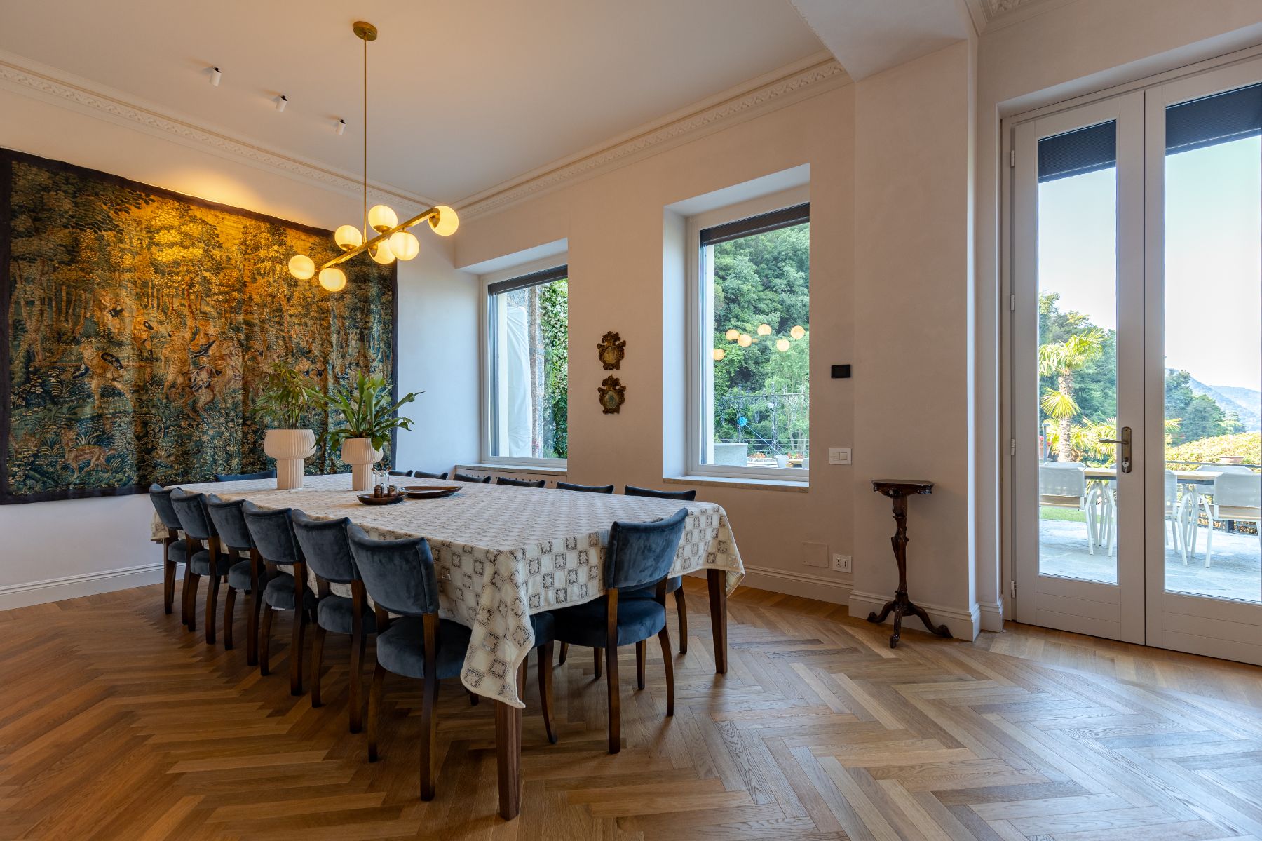 Dining room at Villa Giada in Lake Como, Italy