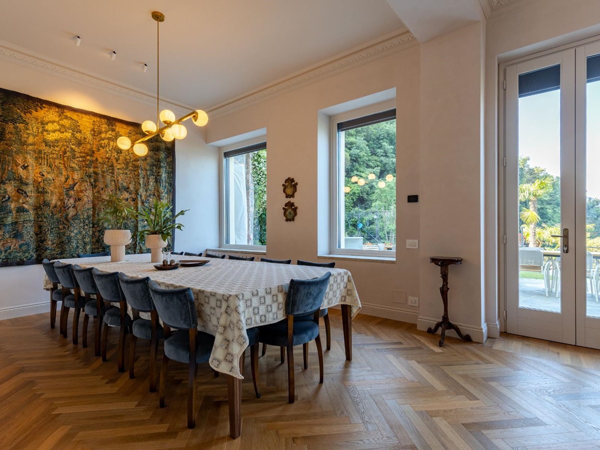 Dining room at Villa Giada in Lake Como, Italy