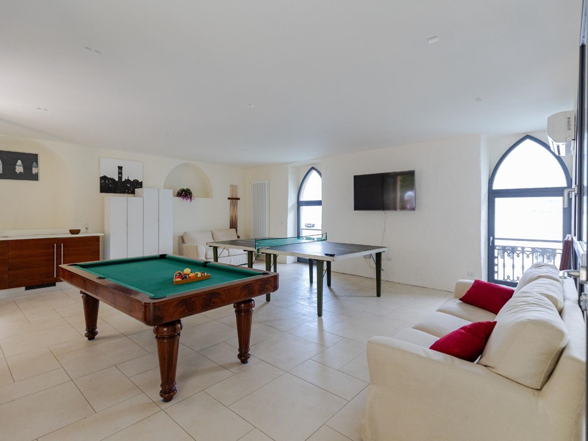 Games room at Villa Giada in Lake Como, Italy