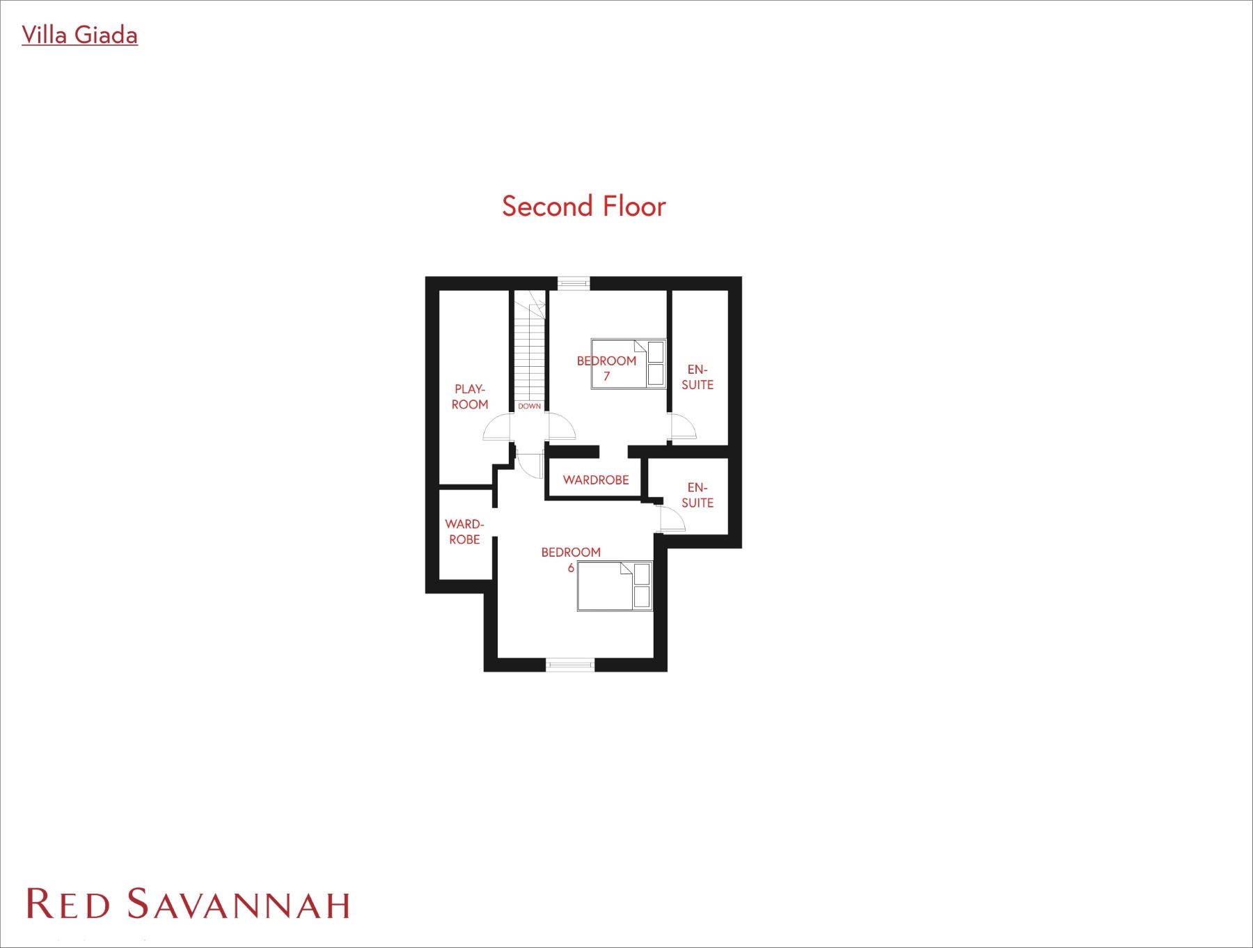 Villa Giada second floor floorplan
