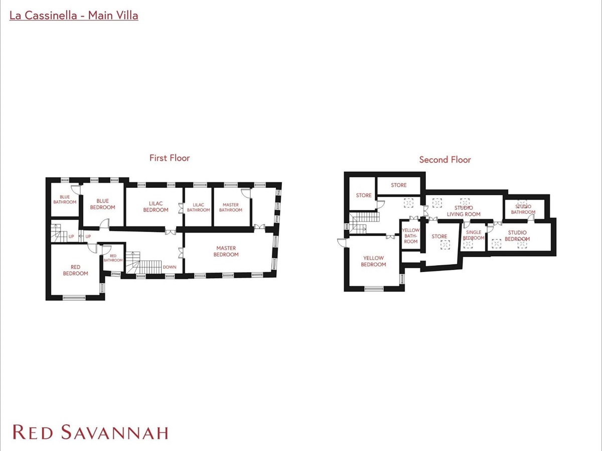 Villa La Cassinella bedrooms floorplan